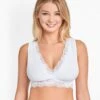 Jojo Maman Bebe JoJo Maman Bébé White Lace Trim Maternity & Nursing Sleep Bra -Jojo Maman Bebe C99222s