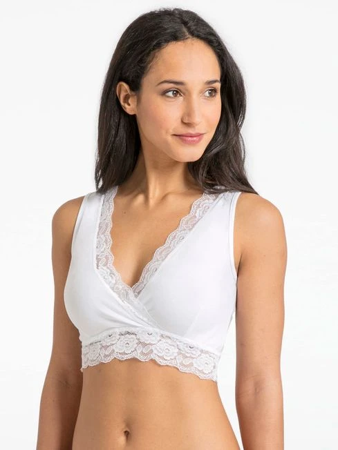 Jojo Maman Bebe JoJo Maman Bébé White Lace Trim Maternity & Nursing Sleep Bra 4 Jojo Maman Bebe JoJo Maman Bébé White Lace Trim Maternity & Nursing Sleep Bra - Image 2