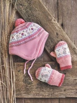 Jojo Maman Bebe JoJo Maman Bébé Pink Mouse Fair Isle Mittens
