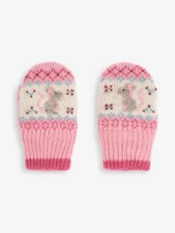 Jojo Maman Bebe JoJo Maman Bébé Pink Mouse Fair Isle Mittens -Jojo Maman Bebe D03598s3