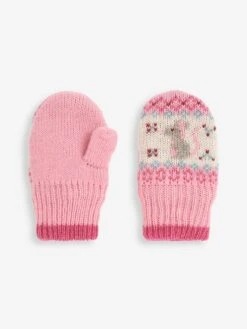 Jojo Maman Bebe JoJo Maman Bébé Pink Mouse Fair Isle Mittens -Jojo Maman Bebe D03598s4