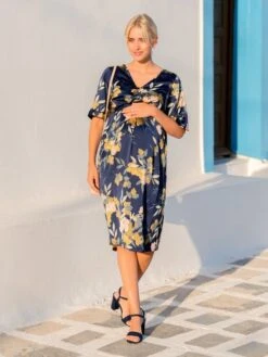 Jojo Maman Bebe JoJo Maman Bébé Navy Oriental Print Maternity & Nursing Dress -Jojo Maman Bebe D11337s4