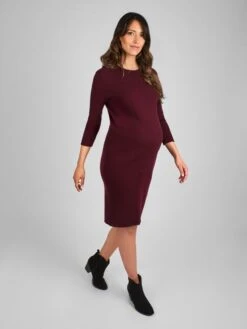 Jojo Maman Bebe JoJo Maman Bébé Burgundy Red Knitted Tube Maternity Dress