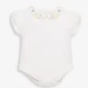Jojo Maman Bebe JoJo Maman Bébé White Flower Embroidered Collar Baby Bodysuit -Jojo Maman Bebe D18216s