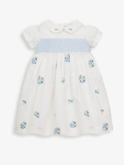Jojo Maman Bebe JoJo Maman Bébé White Girls' Peter Pan Collar Embroidered Party Dress 16 Jojo Maman Bebe JoJo Maman Bébé White Girls' Peter Pan Collar Embroidered Party Dress -Jojo Maman Bebe D18217s4