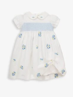 Jojo Maman Bebe JoJo Maman Bébé White Girls' Peter Pan Collar Embroidered Party Dress 17 Jojo Maman Bebe JoJo Maman Bébé White Girls' Peter Pan Collar Embroidered Party Dress -Jojo Maman Bebe D18217s5