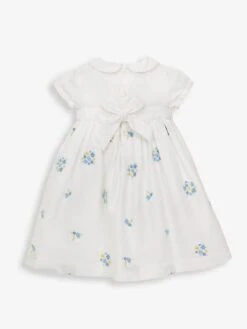 Jojo Maman Bebe JoJo Maman Bébé White Girls' Peter Pan Collar Embroidered Party Dress 18 Jojo Maman Bebe JoJo Maman Bébé White Girls' Peter Pan Collar Embroidered Party Dress -Jojo Maman Bebe D18217s6