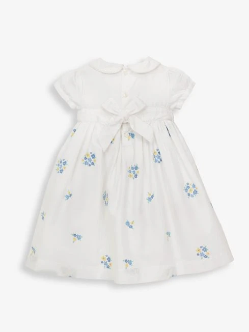 Jojo Maman Bebe JoJo Maman Bébé White Girls' Peter Pan Collar Embroidered Party Dress 8 Jojo Maman Bebe JoJo Maman Bébé White Girls' Peter Pan Collar Embroidered Party Dress - Image 6