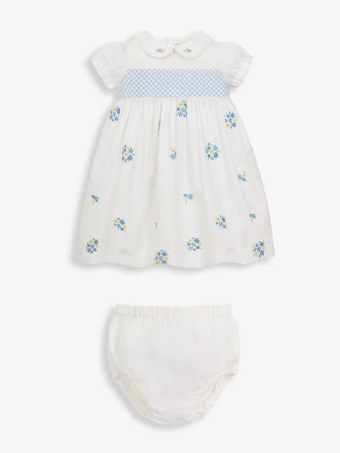 Jojo Maman Bebe JoJo Maman Bébé White Girls' Peter Pan Collar Embroidered Party Dress 9 Jojo Maman Bebe JoJo Maman Bébé White Girls' Peter Pan Collar Embroidered Party Dress - Image 7