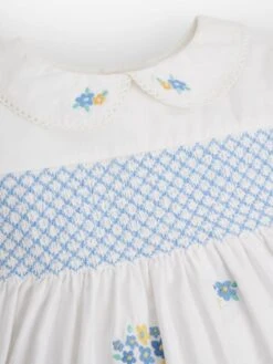 Jojo Maman Bebe JoJo Maman Bébé White Girls' Peter Pan Collar Embroidered Party Dress 21 Jojo Maman Bebe JoJo Maman Bébé White Girls' Peter Pan Collar Embroidered Party Dress -Jojo Maman Bebe D18217s9