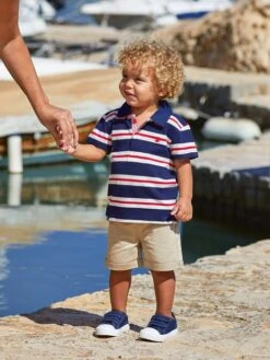 Jojo Maman Bebe JoJo Maman Bébé Red Kids' Stripe Short Sleeve Polo Shirt