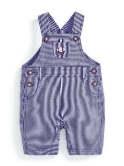 Jojo Maman Bebe JoJo Maman Bébé Navy Nautical Stripe Baby Dungarees -Jojo Maman Bebe D18262s3