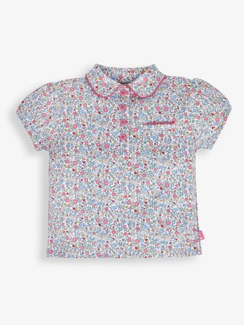 Jojo Maman Bebe JoJo Maman Bébé Summer Ditsy Girls' Pretty Polo Shirt 3 Jojo Maman Bebe JoJo Maman Bébé Summer Ditsy Girls' Pretty Polo Shirt
