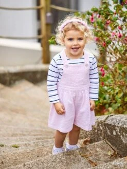 Jojo Maman Bebe JoJo Maman Bébé Pink Summer Seersucker Stripe Culottes