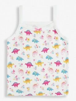 Jojo Maman Bebe JoJo Maman Bébé Dinosaur 3-Pack Girls' Vest Set -Jojo Maman Bebe D18282s3