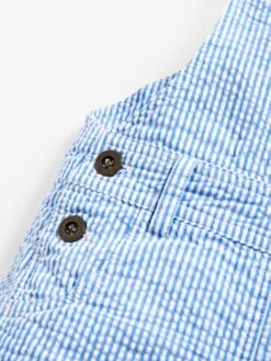 Jojo Maman Bebe JoJo Maman Bébé Blue Seersucker Stripe Short Baby Dungarees -Jojo Maman Bebe D18283s6