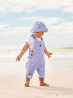 Jojo Maman Bebe JoJo Maman Bébé Blue Boys' Ticking Stripe Sun Hat