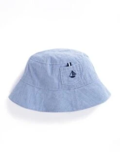 Jojo Maman Bebe JoJo Maman Bébé Blue Boys' Ticking Stripe Sun Hat -Jojo Maman Bebe D18289s3