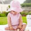 Jojo Maman Bebe JoJo Maman Bébé Pink Girls' & White Seersucker Stripe Floppy Sun Hat -Jojo Maman Bebe D18299s