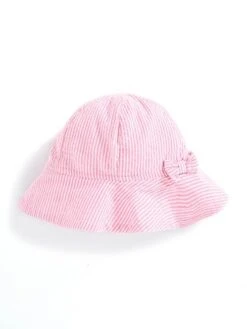 Jojo Maman Bebe JoJo Maman Bébé Pink Girls' & White Seersucker Stripe Floppy Sun Hat -Jojo Maman Bebe D18299s3