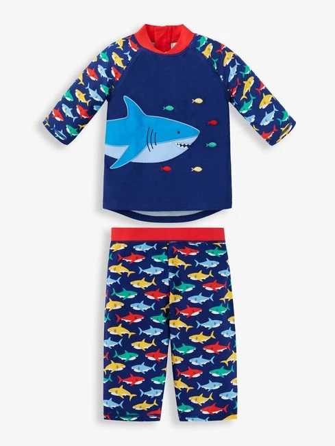 Jojo Maman Bebe JoJo Maman Bébé Shark Kids' 2-Piece Sun Protection Suit 7 Jojo Maman Bebe JoJo Maman Bébé Shark Kids' 2-Piece Sun Protection Suit - Image 5