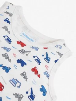 Jojo Maman Bebe JoJo Maman Bébé Blue 3-Pack Digger Boys' Vest Set 12 Jojo Maman Bebe JoJo Maman Bébé Blue 3-Pack Digger Boys' Vest Set -Jojo Maman Bebe D18320s5