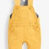 Jojo Maman Bebe JoJo Maman Bébé Yellow Twill Short Baby Dungarees -Jojo Maman Bebe D18641s