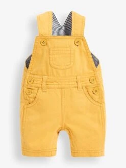 Jojo Maman Bebe JoJo Maman Bébé Yellow Twill Short Baby Dungarees