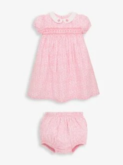 Jojo Maman Bebe JoJo Maman Bébé Pink Girls' Ditsy Smocked Dress