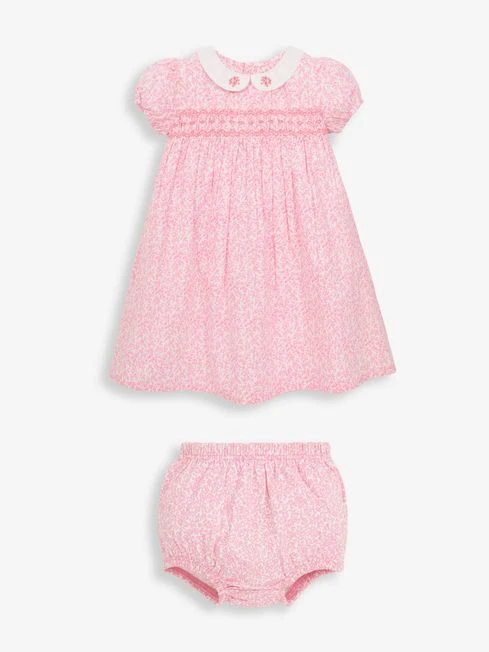 Jojo Maman Bebe JoJo Maman Bébé Pink Girls' Ditsy Smocked Dress 3 Jojo Maman Bebe JoJo Maman Bébé Pink Girls' Ditsy Smocked Dress
