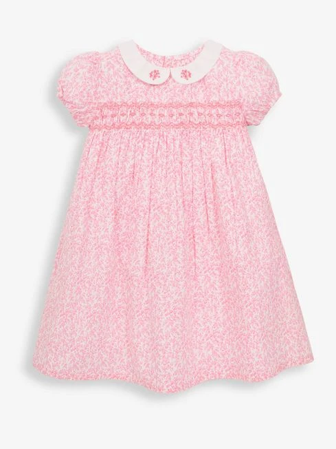 Jojo Maman Bebe JoJo Maman Bébé Pink Girls' Ditsy Smocked Dress 4 Jojo Maman Bebe JoJo Maman Bébé Pink Girls' Ditsy Smocked Dress - Image 2