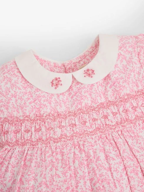 Jojo Maman Bebe JoJo Maman Bébé Pink Girls' Ditsy Smocked Dress 6 Jojo Maman Bebe JoJo Maman Bébé Pink Girls' Ditsy Smocked Dress - Image 4