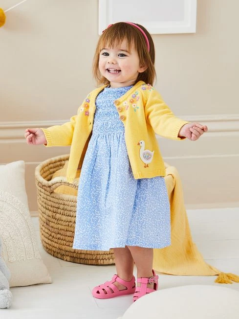 Jojo Maman Bebe JoJo Maman Bébé Blue Girls' Bud Floral Smocked Dress 3 Jojo Maman Bebe JoJo Maman Bébé Blue Girls' Bud Floral Smocked Dress