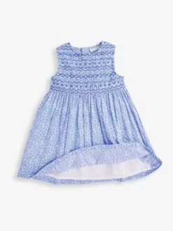 Jojo Maman Bebe JoJo Maman Bébé Blue Girls' Bud Floral Smocked Dress 9 Jojo Maman Bebe JoJo Maman Bébé Blue Girls' Bud Floral Smocked Dress -Jojo Maman Bebe D18712s4