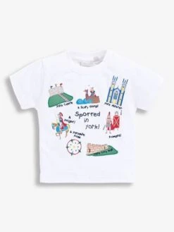 Jojo Maman Bebe JoJo Maman Bébé White Kids' Spotted In York T-Shirt