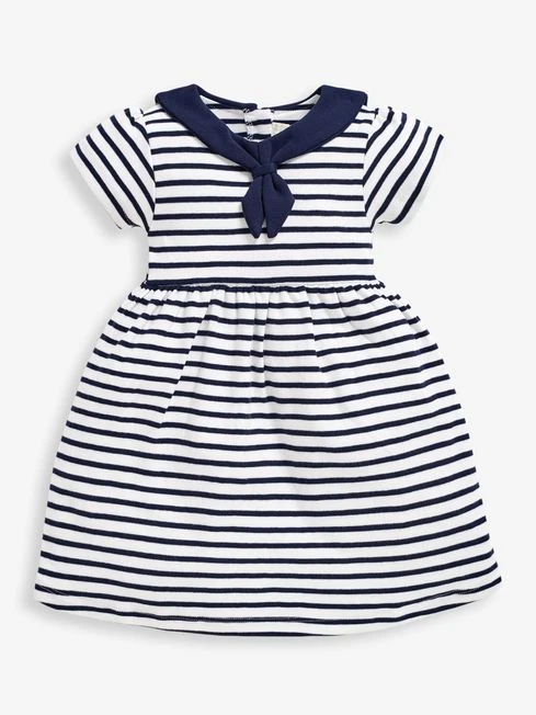Jojo Maman Bebe JoJo Maman Bébé White Girls' Striped Short Sleeve Sailor Dress 5 Jojo Maman Bebe JoJo Maman Bébé White Girls' Striped Short Sleeve Sailor Dress - Image 3