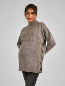 Jojo Maman Bebe JoJo Maman Bébé Mocha Turtle Neck Maternity & Nursing Jumper
