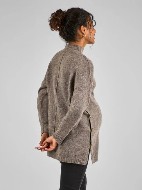 Jojo Maman Bebe JoJo Maman Bébé Mocha Turtle Neck Maternity & Nursing Jumper 4 Jojo Maman Bebe JoJo Maman Bébé Mocha Turtle Neck Maternity & Nursing Jumper - Image 2