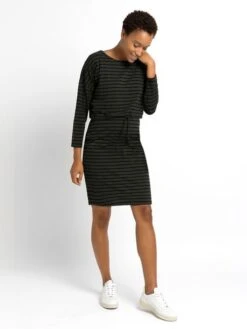 Jojo Maman Bebe JoJo Maman Bébé Khaki Stripe Maternity & Nursing Drawstring Dress -Jojo Maman Bebe D40963s2