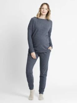 Jojo Maman Bebe JoJo Maman Bébé Denim Shoulder Opening Maternity & Nursing Top