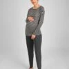 Jojo Maman Bebe JoJo Maman Bébé Charcoal Stripe Maternity & Nursing Pyjama Set -Jojo Maman Bebe D40972s