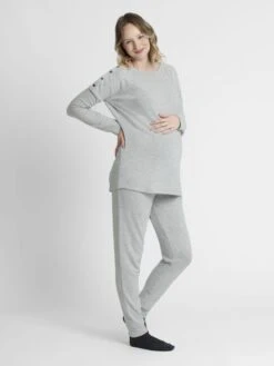 Jojo Maman Bebe JoJo Maman Bébé Silver Shoulder Opening Maternity & Nursing Top