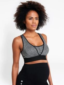Jojo Maman Bebe JoJo Maman Bébé Marl Grey Low-Impact Maternity & Nursing Sports Bra