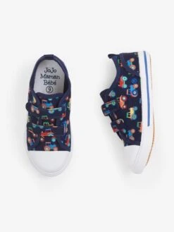 Jojo Maman Bebe JoJo Maman Bébé Navy Kids' Tractor Canvas Pumps -Jojo Maman Bebe D51881s4