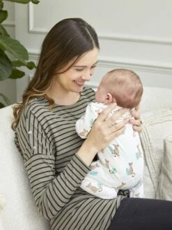 Jojo Maman Bebe JoJo Maman Bébé Khaki Stripe Shoulder Opening Maternity & Nursing Top -Jojo Maman Bebe D66863s4