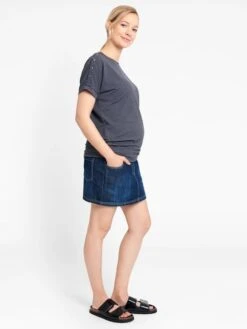 Jojo Maman Bebe JoJo Maman Bébé Dark Wash Maternity Denim Mini Skirt