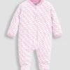 Jojo Maman Bebe JoJo Maman Bébé Pink Personalised Little Elephants Sleepsuit Pink -Jojo Maman Bebe N42032s