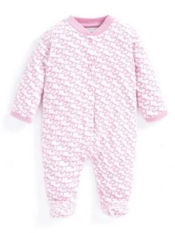 Jojo Maman Bebe JoJo Maman Bébé Pink Little Elephant Sleepsuits