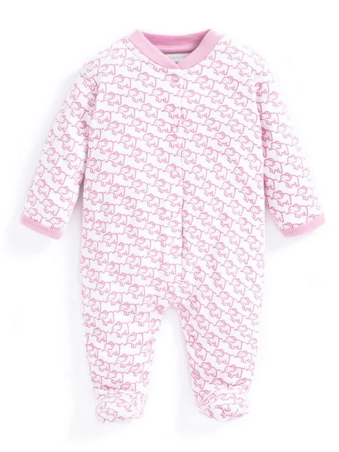 Jojo Maman Bebe JoJo Maman Bébé Pink Little Elephant Sleepsuits 3 Jojo Maman Bebe JoJo Maman Bébé Pink Little Elephant Sleepsuits