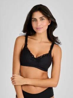 Emma Jane Black Emma-Jane Lace Trim Maternity & Nursing Bras